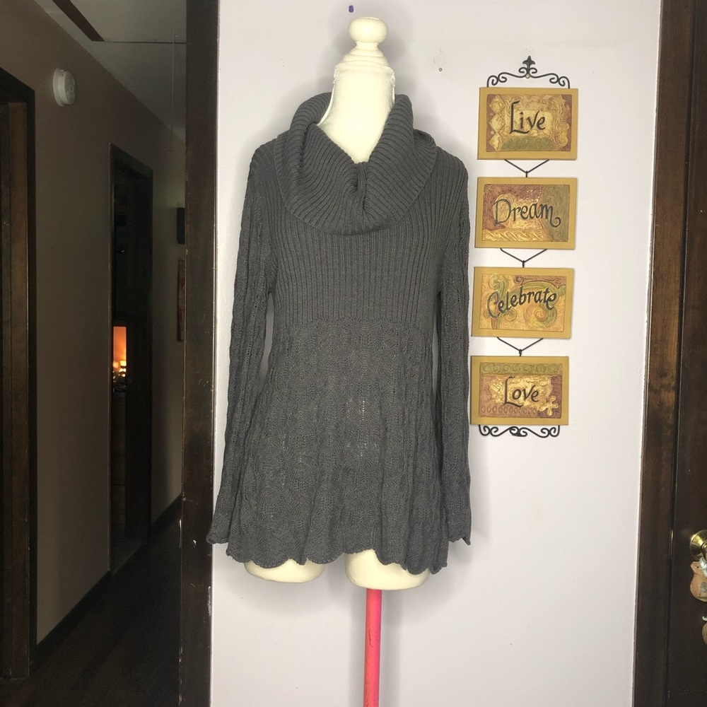 Gray cowl neck sweater